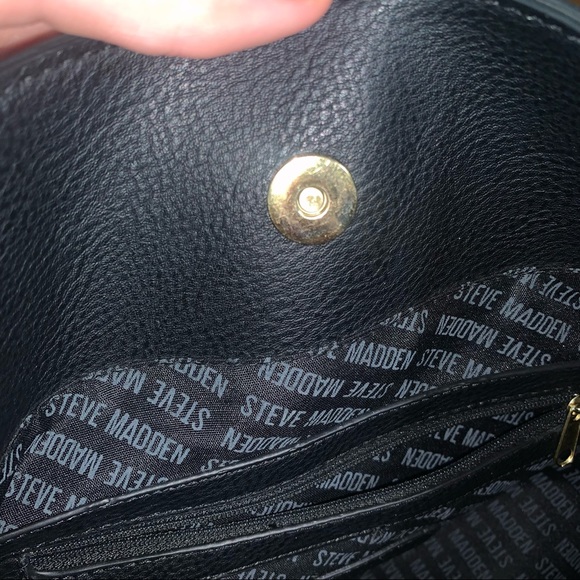 Steve Madden black faux croc tote shoulder bag - Picture 14 of 15